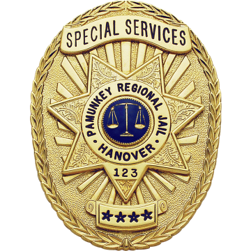 Smith & Warren M261H Oval Badge with Applied 7-Point Star (3-3/8" x 2-1/2")