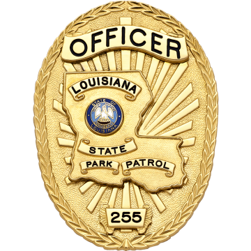 Smith & Warren M261LA Oval Badge with Applied Louisiana State Outline (3-3/8" x 2-1/2")