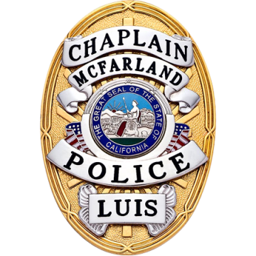 Smith & Warren M262C Oval Badge with Applied Panels & US Flags (3-3/8" x 2-3/8")