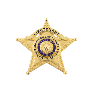 Smith & Warren M370TXA Five-Point Star Badge with Circle Panel (2-3/8" x 2-1/2")