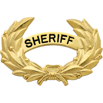 Smith & Warren M418_P112 Wreath Hat Badge w/ Engraved Panel (1-3/4" x 2-1/2")