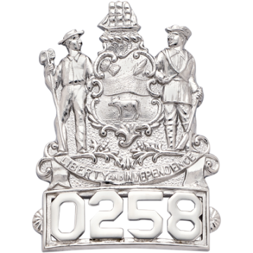 Smith & Warren M424 Delaware Coat of Arms Hat Badge (2.550" x 1.950")