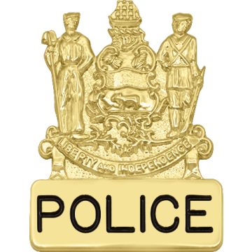 Smith & Warren M424B Delaware Coat Of Arms Hat Badge (1-5/8" x 1-1/4")