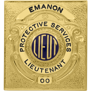 Smith & Warren M81A Shield Badge w/ Decorative Border & Circle Panel (2-5/8" x 2-3/8")