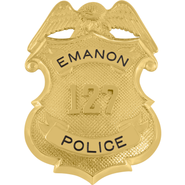 Smith & Warren MW5004AN Shield Badge with Eagle and Applied Numbers (3-1/4" x 2-1/4")