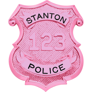 Smith & Warren MW5004N Pink Breast Cancer Awareness Shield Badge w/ Applied Numbers (2-3/4" x 2-1/4")