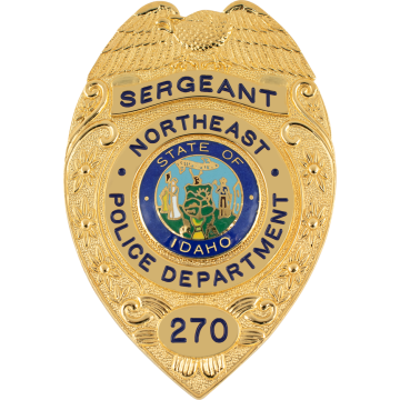 Smith & Warren NEB-056 Eagle Top Badge with Decorative Border (3-1/8" x 2")