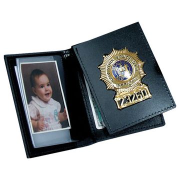 Perfect Fit Bifold Credit Card Wallet w/ Flip Out Badge Holder PF126