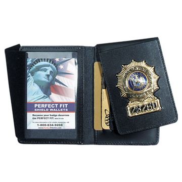 Perfect Fit 857 Duty Leather Flip Out Badge Case w/ CC Slots