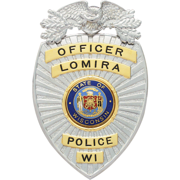 Smith & Warren S113 Shield Badge with Rays and Eagle (3.580" x 2.390")