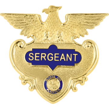 Smith & Warren S127_C624 Eagle Top Shield Hat Badge with Rank Panel (2-5/8" x 2-7/8")