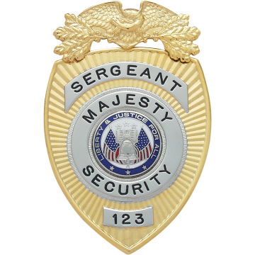 Smith & Warren S133 Shield Badge with Circle Panel & Eagle (3.580" x 2.390")