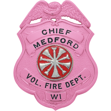 Smith & Warren S140_PI Breast Cancer Awareness Shield Badge w/ Eagle (2.950" x 2-1/4")