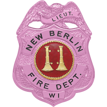 Smith & Warren S144_PI Breast Cancer Awareness Eagle Top Shield Badge (2-1/2" x 1-15/16")