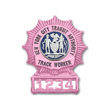 Smith & Warren S152A_PI Breast Cancer Awareness Sunburst Shield (2.700" x 2.230")