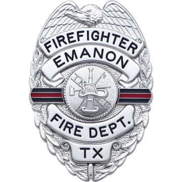 Smith & Warren S155RL Thin Red Line Eagle Top Memorial Badge (3-1/8" x 2-1/4")