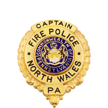 Smith & Warren S163EO Circle Panel Shield Badge with Wreath (2-1/4" x 1-3/4")