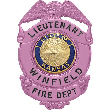 Smith & Warren S169_PI Breast Cancer Awareness Eagle Top Shield Badge (2.520" x 1-3/4")