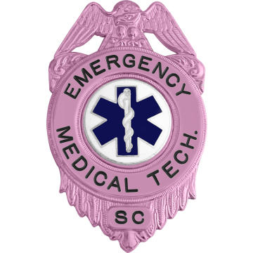 Smith & Warren S175_PI Breast Cancer Awareness Eagle Top over Circle Badge (2-3/4" x 1-3/4")