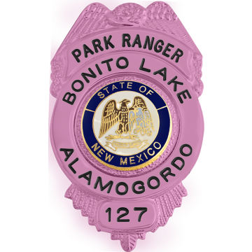 Smith & Warren S195_PI Breast Cancer Awareness Eagle over Circle Badge (2-5/8" x 1-5/8")