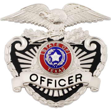 Smith & Warren S20E Eagle Top Hat Badge with Enameled Background (2-1/2" x 2-3/4")