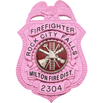 Smith & Warren S21A_PI Breast Cancer Awareness Eagle Top Shield (3" x 2")