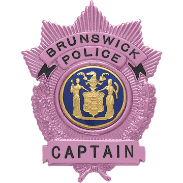 Smith & Warren S225_PI Breast Cancer Awareness Wreath Badge w/ Sunburst Top (2.800" x 2.170")