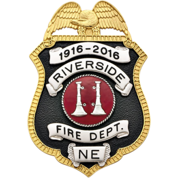 Smith & Warren S22TAC Eagle Top Shield badge w/ Enameled Background (3" x 2")