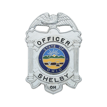 Smith & Warren S230 Eagle Top Shield Badge with Pillars (2.620" x 1.820")