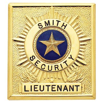 Smith & Warren S237 Square Shield with Sunburst Badge (2-1/4" x 2-1/16")