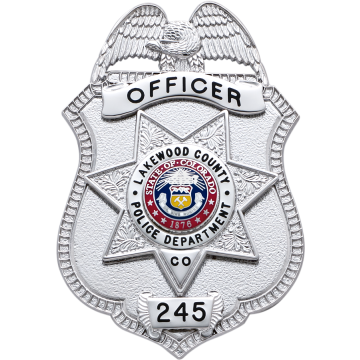 Smith & Warren S23_S249B Eagle Top Shield Badge w/ 7-Point Star (3" x 2")