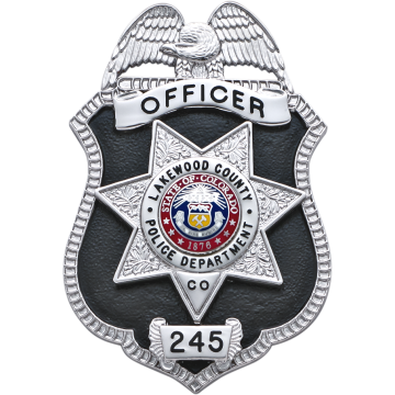 Smith & Warren S23_S249BTAC Enameled Eagle Top Shield Badge w/ 7-Point Star (3" x 2")