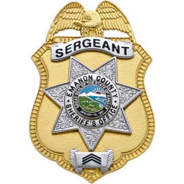 Smith & Warren S23_S249D Eagle Top Shield Badge w/ 7-Point Star (3" x 2")