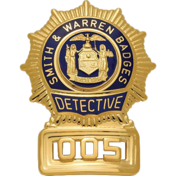 Smith & Warren S24X Reverse Enameled Sunburst Badge (2-7/8" x 2-1/4")