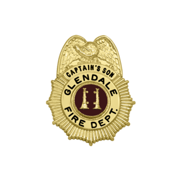 Smith & Warren S313 Small Sunburst Badge w/ Circle Panel & Eagle (1-5/8" x 1-1/4")