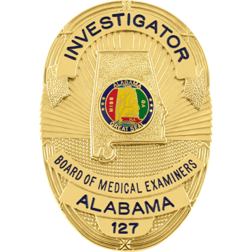 Smith & Warren S36AL Large Oval Badge with Alabama State Cutout (3-1/2" x 2-3/8")