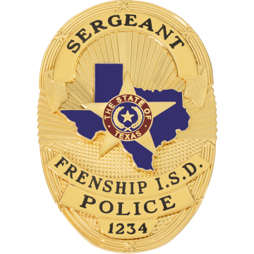 Smith & Warren S36TX2 Oval Badge w/ Applied State of Texas Cutout (3-1/2" x 2-3/8")