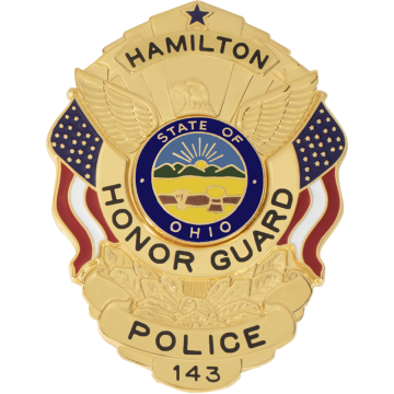 Smith & Warren S503 Shield Badge with US Flags (3" x 2-1/4")