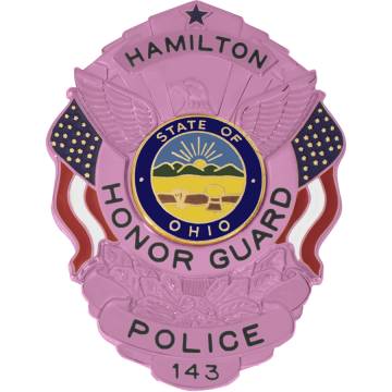 Smith & Warren S503_PI Breast Cancer Awareness Shield Badge with US Flags (3" x 2-1/4")