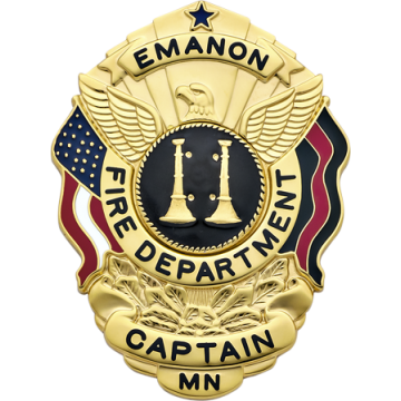 Smith & Warren S503_RL U.S. Shield Badge with Thin Red Line Flag (3" x 2-1/4")