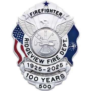 Smith & Warren S503AIN U.S. Shield Badge with Indiana Flag (3" x 2-1/4")