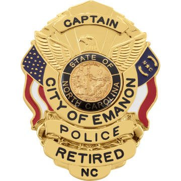 Smith & Warren S503ANC U.S. Shield Badge with North Carolina Flag (3" x 2-1/4")