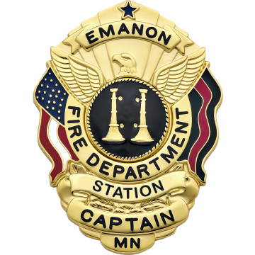 Smith & Warren S503ARL U.S. Shield Badge with Thin Red Line Flag (3" x 2-1/4")