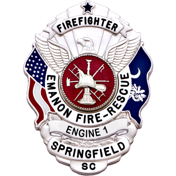 Smith & Warren S503ASC U.S. Shield Badge with South Carolina Flag (3" x 2-1/4")