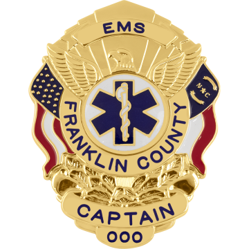 Smith & Warren S503NC U.S. Shield Badge with North Carolina Flag (3" x 2-1/4")