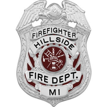 Smith & Warren S511 Fire Department Shield with Eagle Top (3" x 2-1/8")