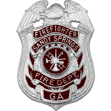 Smith & Warren S511R Reverse Enamel Fire Dept. Shield w/ Eagle (3" x 2-1/8")