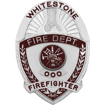 Smith & Warren S514F Large Oval Fire Dept. Shield with Enamel (3" x 2-1/8")