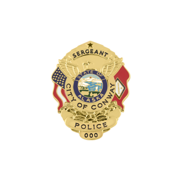 Smith & Warren S517ARK U.S. Shield Badge with Arkansas Flag (1-7/8" x 1-1/2")