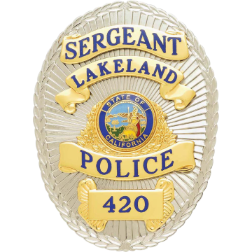 Smith & Warren S525 Oval Badge with Applied Panels (3-3/8" x 2-1/2")